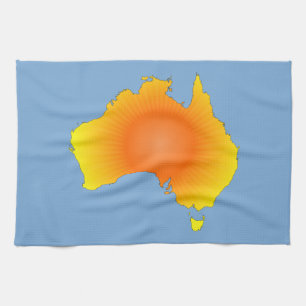 Sunny Australia Karta Kökshandduk
