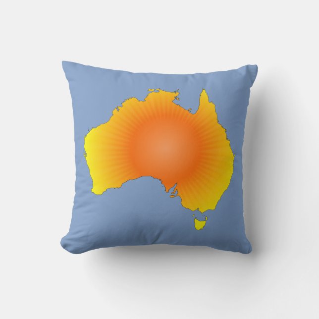 Sunny Australia Karta Kudde (Framsida)