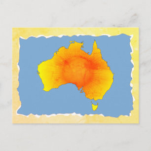 Sunny Australia Karta Old Torn Papprare Struktur Vykort