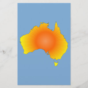 Sunny Australien Karta Brevpapper