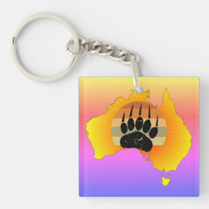 Sunny Australien med Karta med Retro Sunset