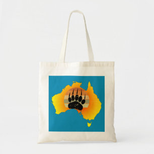 Sunny Australien med Karta med Retro Sunset Tygkasse