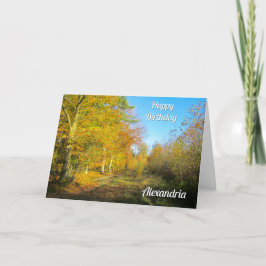 Sunny Autumn Forest - Personlig Birthday Card Kort