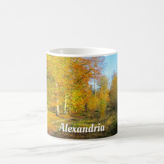 Sunny Autumn Forest - Personlig Kaffemugg (Center)