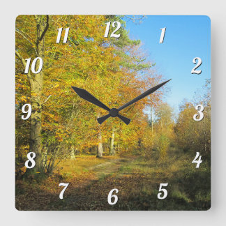 Sunny Autumn Walk - Anpassningsbar Fyrkantig Klocka