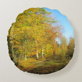 Sunny Autumn Walk - Personlig Rund Kudde
