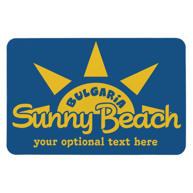 Sunny Beach BULGARIA anpassningsbar text & färg ma Magnet (Horisontell)