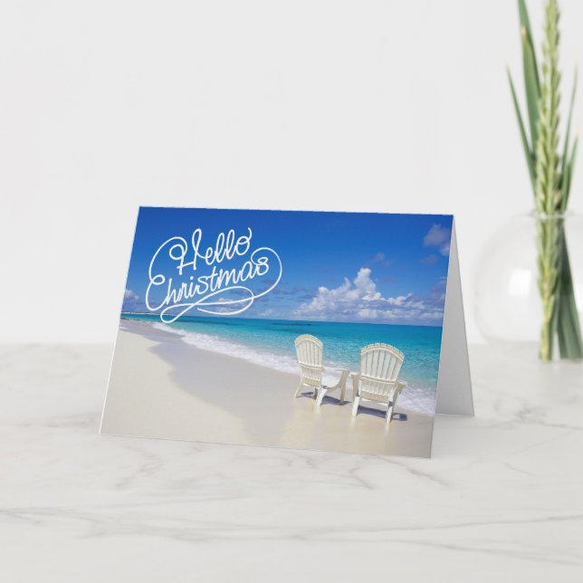 Sunny Beach med 2 stolars julkort Helgkort (Framsida)