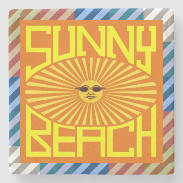 Sunny Beach Modern Art Stenunderlägg (Framsidan)