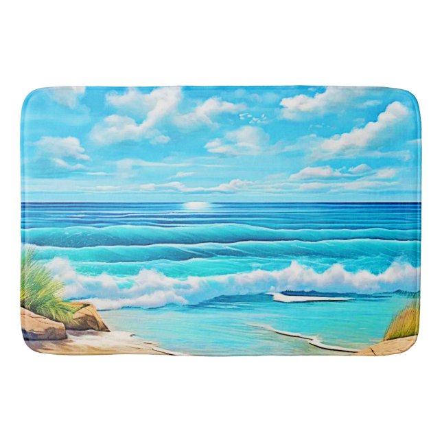 Sunny Beach Vågar Design Badrumsmatta (Framsidan)