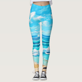 Sunny Beach Vågar Design Leggings