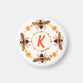 Sunny Bee Initial Magnet