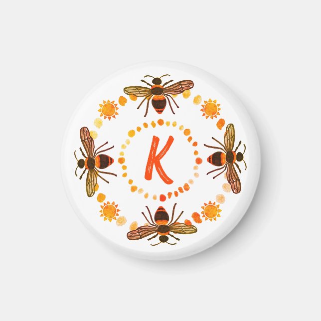 Sunny Bee Initial Magnet (Framsidan)