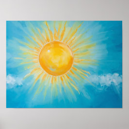 Sunny Blå himmel Art Poster
