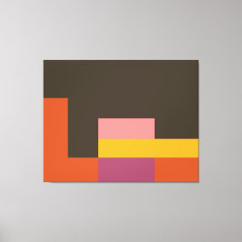 Sunny Blocks Brown & Orange Canvastryck