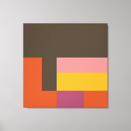 Sunny Blocks Brown & Orange Canvastryck