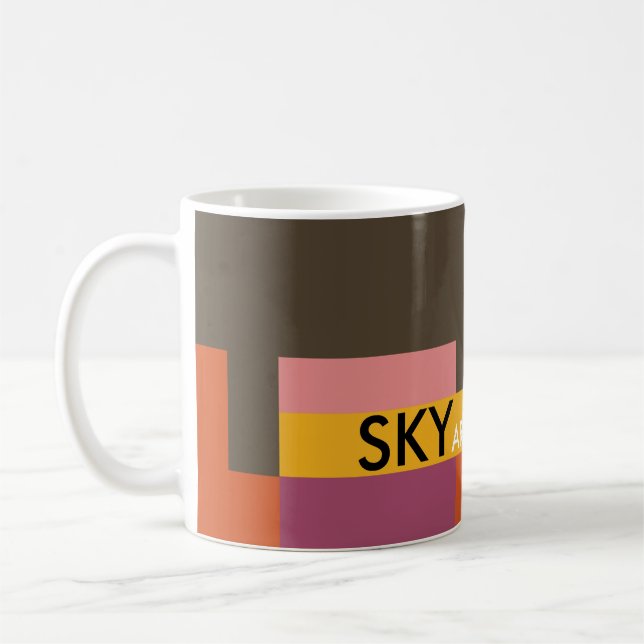Sunny Blocks Brown Orange Kaffemugg (Vänster)