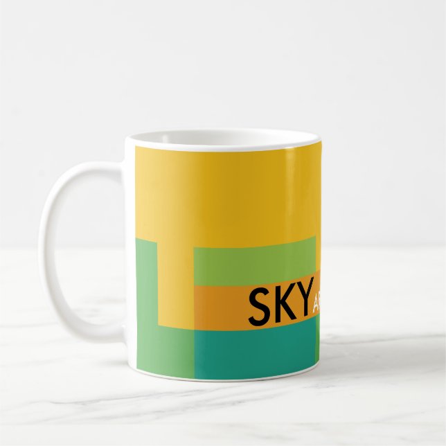 Sunny Blocks Gult Grönt Kaffemugg (Vänster)