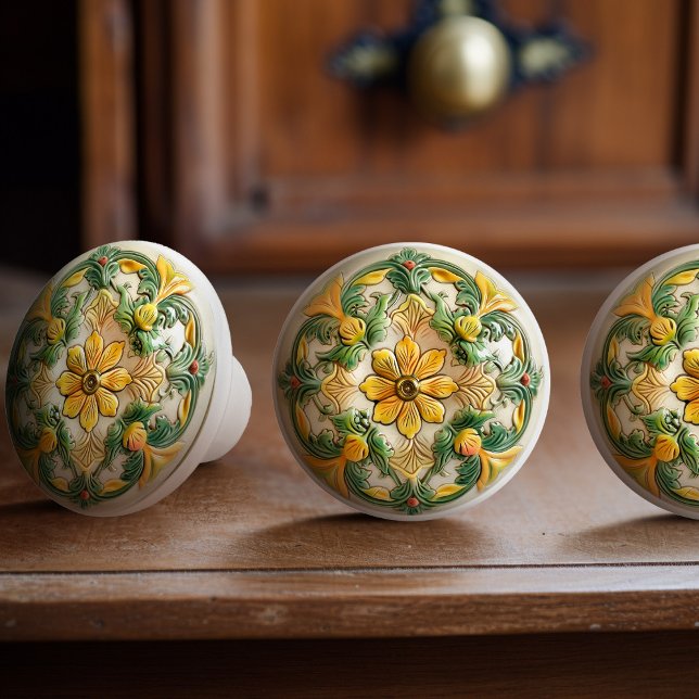 Sunny Blommar Delight Ceramic Knob Drag Knopp (Skapare uppladdad)