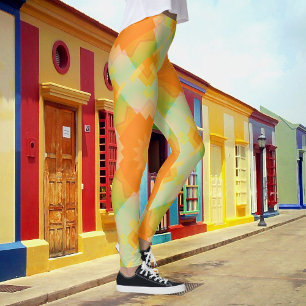 Sunny Blommigt Geometric Mönster Legging