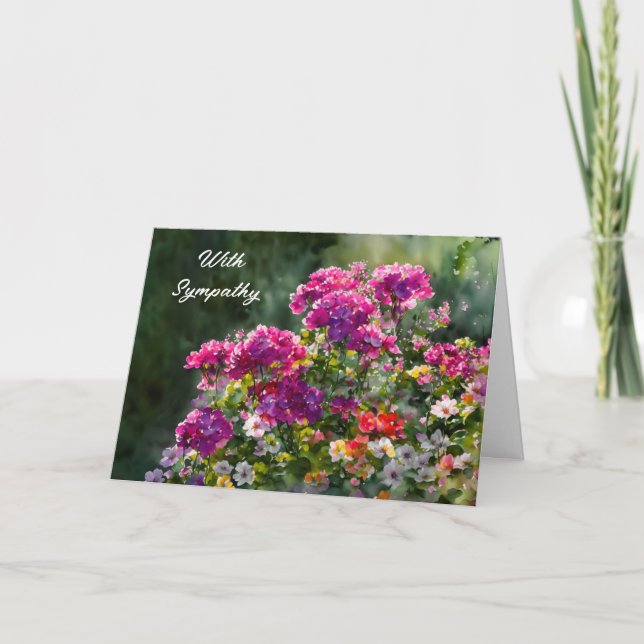 Sunny Blomsterträdgård Art Sympathy Card Kort (Framsida)