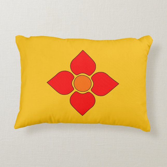 Sunny Bloom Accent Pillow - Cheerful Gult Prydnadskudde (Baksidan)
