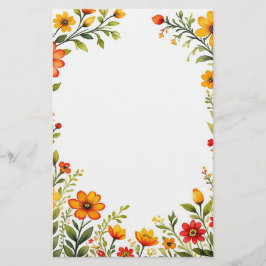 Sunny Blooms Stationary Brevpapper