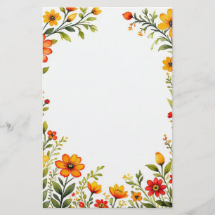 Sunny Blooms Stationary Brevpapper