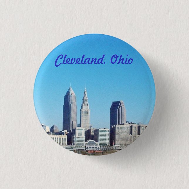 Sunny Blue Cleveland Ohio Button Knapp (Framsida)