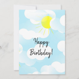 Sunny Blue Summer Himlar med Clouds Birthday Önske