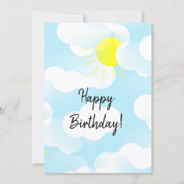 Sunny Blue Summer Himlar med Clouds Birthday Önske