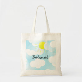 Sunny Blue Summer Himlar med Clouds Bridesmaid Nam Tygkasse