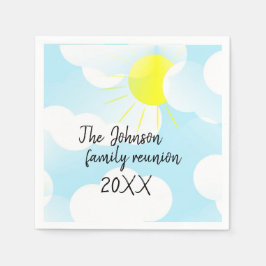 Sunny Blue Summer Himlar med Clouds Family Reunion Pappersservett