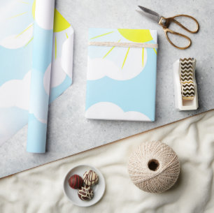 Sunny Blue Summer Himlar med Clouds Special Occtio Presentpapper