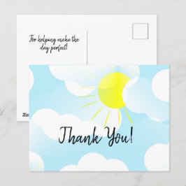 Sunny Blue Summer Himlar med Clouds Tack Vykort