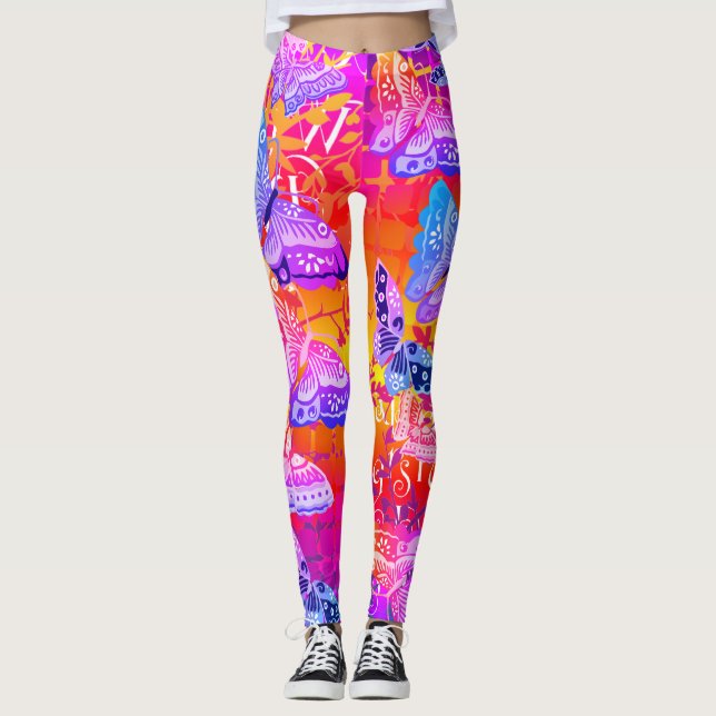 Sunny Boho Butterfly Leggings (Framsida)