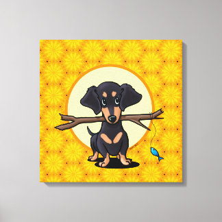 Sunny Boho Dachshund Hund Canvastryck