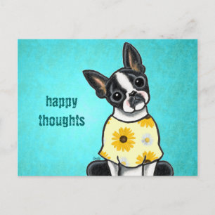 Sunny Boston Terrier Anpassningsbar Message Vykort
