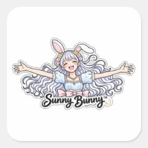 Sunny Bunny™ | Originalt kanin-karakter klistermär