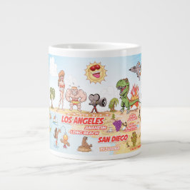 Sunny California Beach Paradise Jumbo Mugg