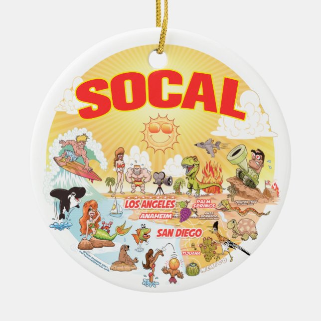Sunny California Ceramic Ornament (Framsidan)