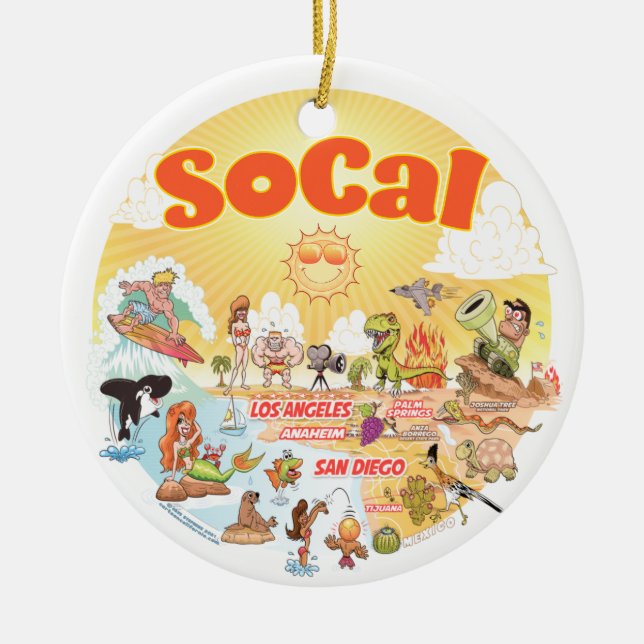 Sunny California Ceramic Ornament (Framsidan)