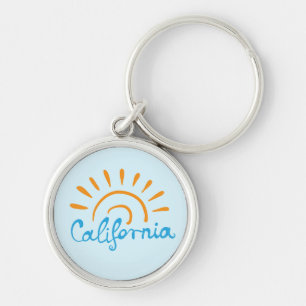 Sunny California Logotyp Rund Silverfärgad Nyckelring