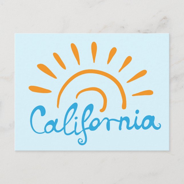 Sunny California Logotyp Vykort (Framsida)
