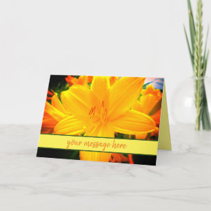 Sunny Cheerful Day Lily Flowers Anpassningsbar Mes Kort