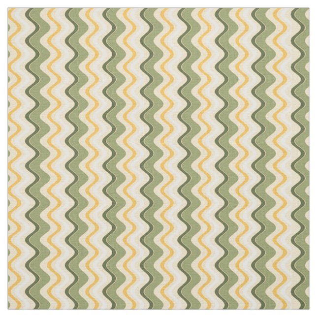 Sunny Chevron Lodrät Guld Grönt Fabric Tyg (Provkarta)