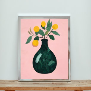 Sunny Citrus still Life: Citroner i Vas Fototryck