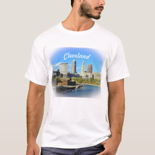 Sunny Cleveland River Skyline T Shirt