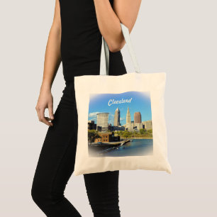 Sunny Cleveland River Skyline Tygkasse