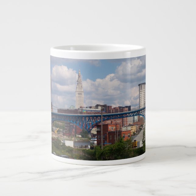 Sunny Cleveland Skyline Specialty Mugg Jumbo Mugg (Framsidan)